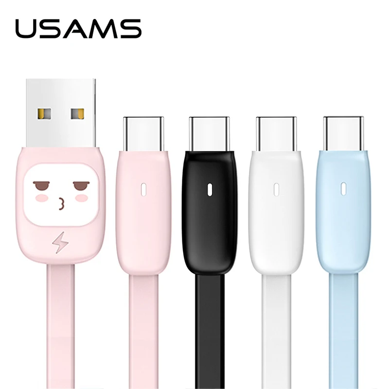 Ярких цветов с героями мультфильмов симпатичный USB Тип C кабель USAMS зарядный