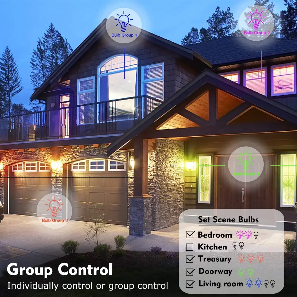 Светодиодная WiFi умная лампа совместима с Alexa и Google Assistant IFTTT e27 a19 RGB лампочкой не