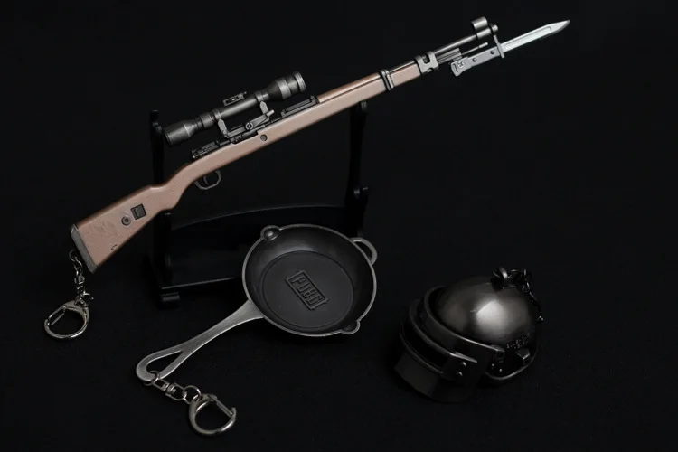 PUBG Playerunknown's боя кастрюли + Kar98k шлем 3D оружие Модель подвеска для ключей