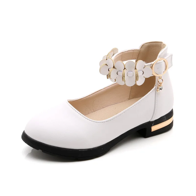 Детские Студенческие черные кожаные туфли для девочек танцевальные принцессы