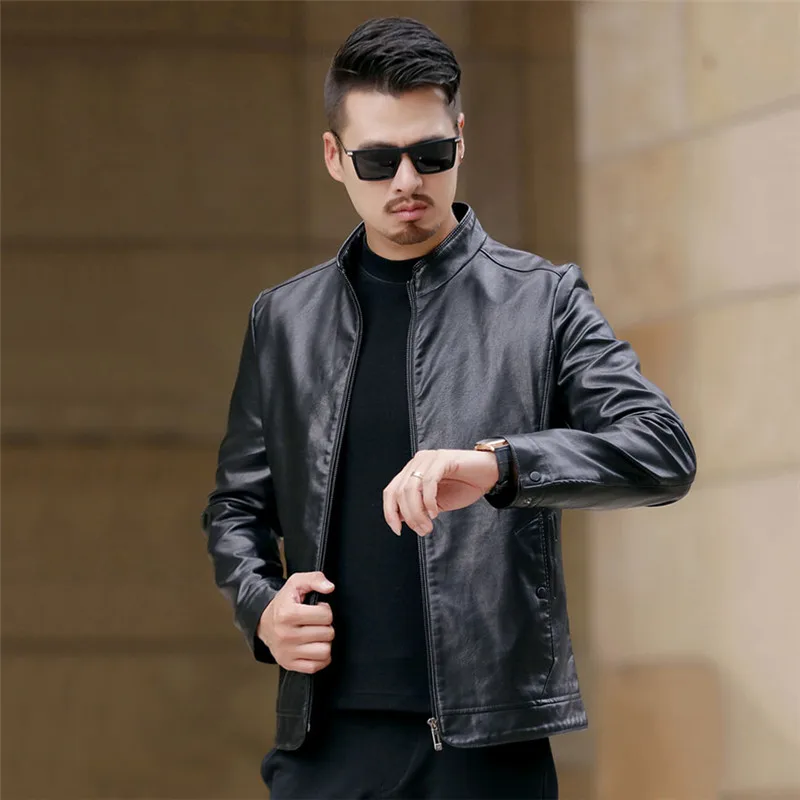 Мужская M 4XL кожаная куртка весна осень 2019 новая мужская модная классическая