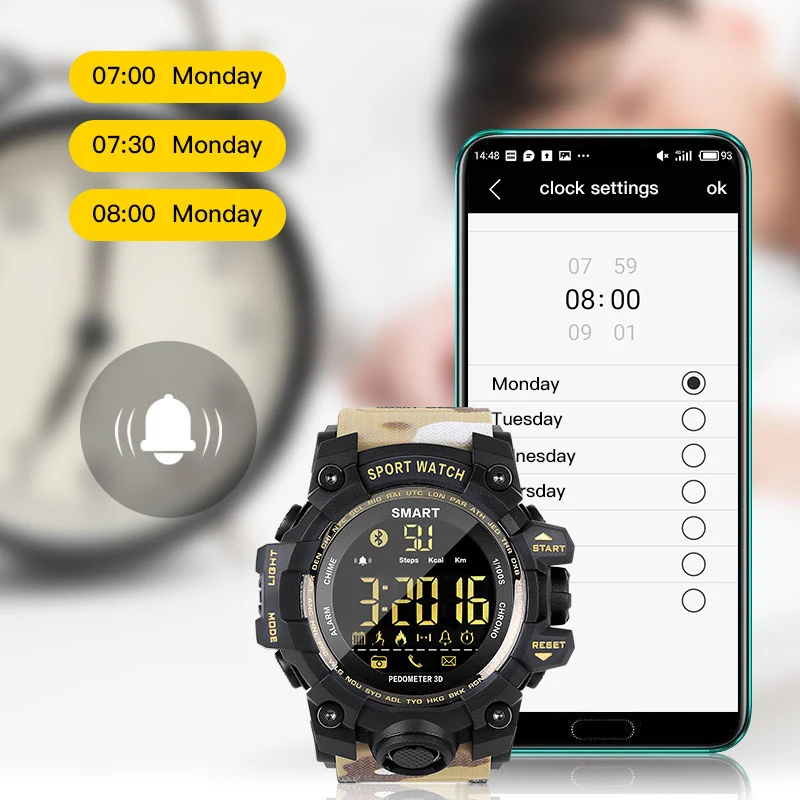 SENBONO Smart Watch EX16S 5ATM Waterproof smartwatch Remote Control Fitness Bluetooth Activity Tracker Sport | Электроника