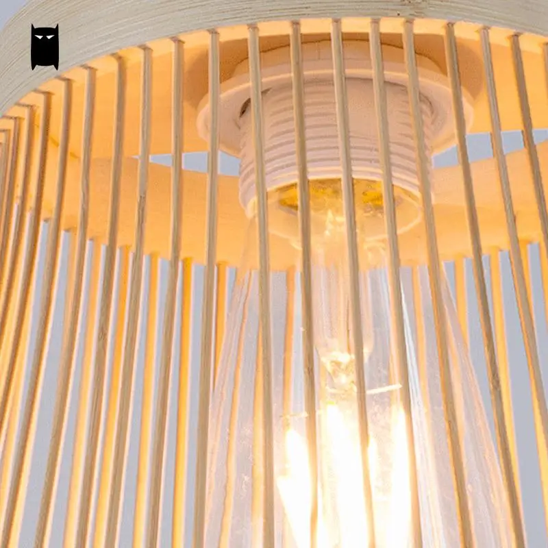 Бамбуковый Плетеный подвесной светильник из ротанга в стиле рустик Азиатский