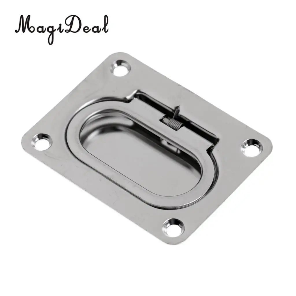 MagiDeal, 1 шт., сталь, 7,3x5,4 см, морская яхта, лодка, палуба, Люк, кольцо, тяга, подъемная ручка, оборудование, заподлицо, крепкое, прочное, серебряное