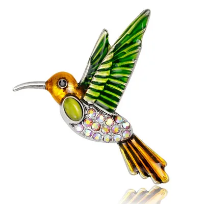 Funmor Bird Brooch Enamel Pin Crystal Jewelry For Women Men Suit Bag Scarf Accessories Party Wedding Ornaments Gifts Zinc Alloy