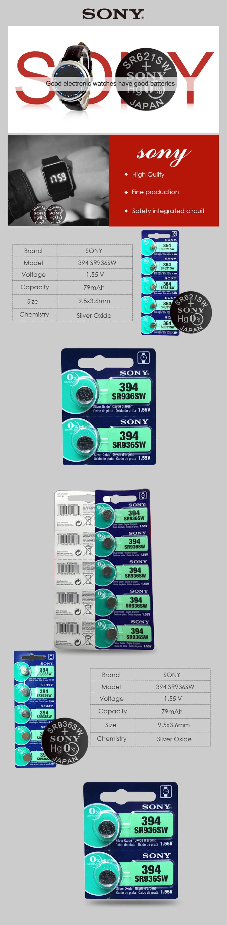 10 шт. sony 317 SR516SW SR516 1,55 в Серебряная оксидная Кнопка сотового монета высокомощный аккумулятор калькулятор автомобильный пульт дистанционного управления