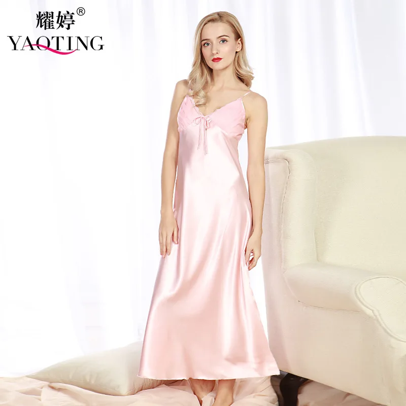 1644 женское сексуальное Элегантное Атласное Ночное платье кружевная Женская