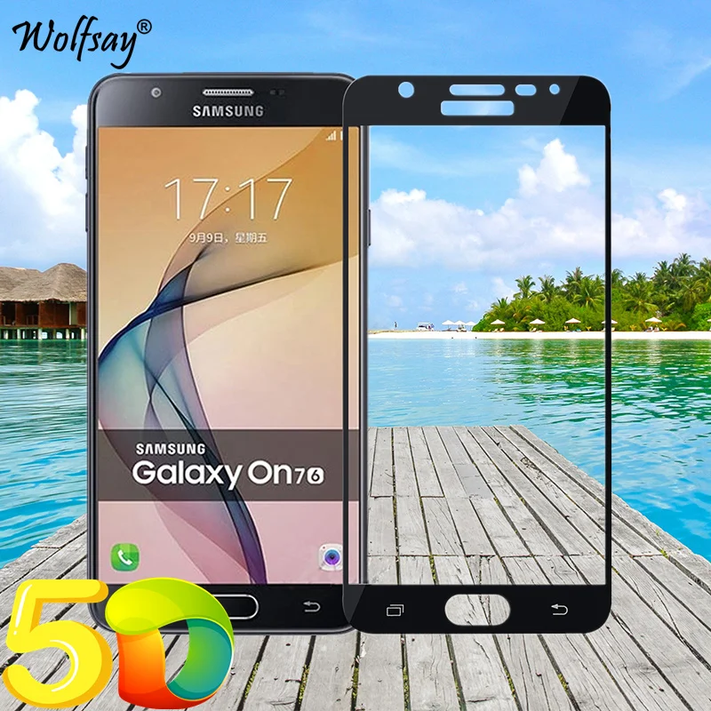 Wolfsay 5D закаленное стекло с полным клеем для Samsung Galaxy J7 Prime Стекло 9H полное покрытие