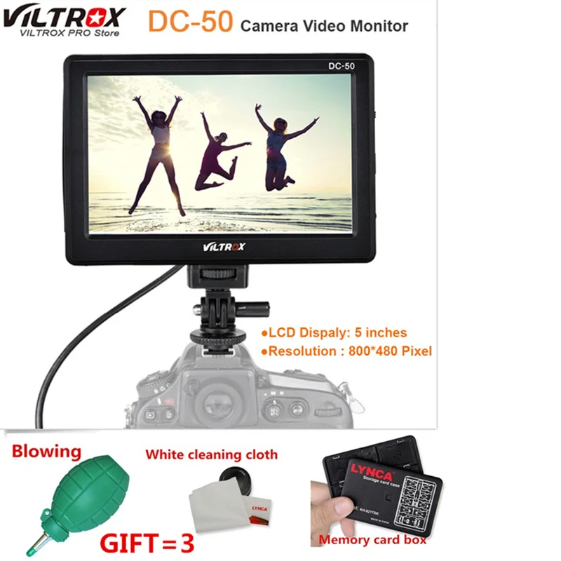 Портативный видеомонитор Viltrox для камеры Canon Nikon Sony A7 A9 A7II A7SII A6500 A6300 DSLR