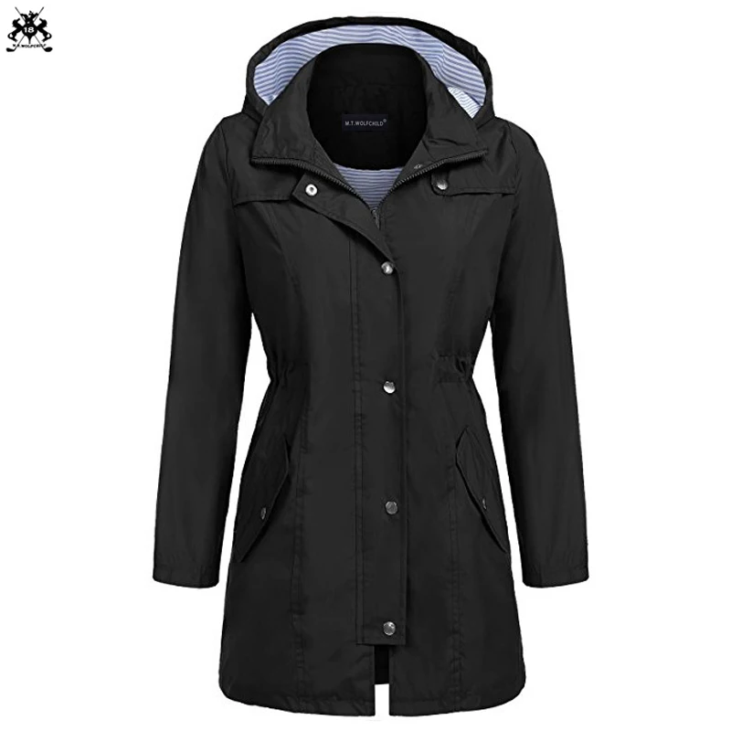 2018 осенние модные новые женские водонепроницаемые пальто средней длины