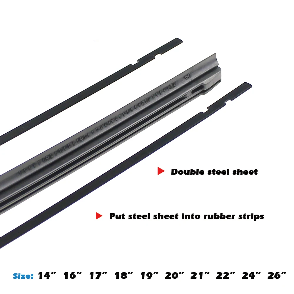 Car Wiper Blade Elastic band Windscreen Vehicle Insert Rubber Strip Refill 8mm 14