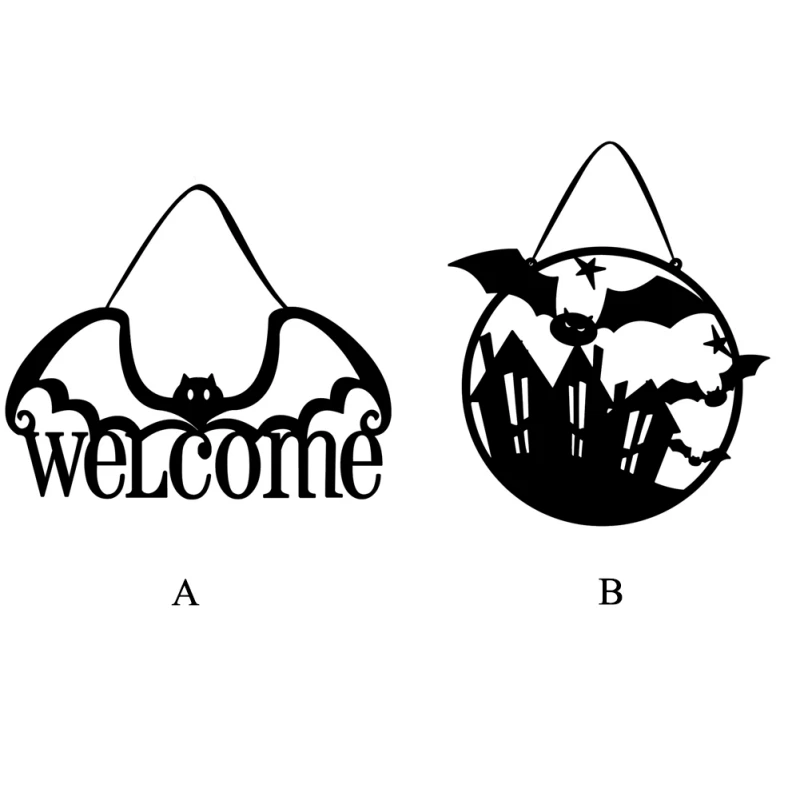 Подвесное украшение на Хэллоуин дверь из нетканого материала летучая мышь дом с