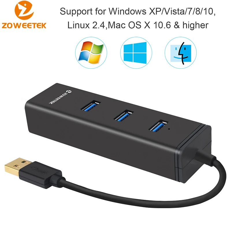 Zoweetek usb хаб 3 Порты и разъёмы USB 0 10/100/1000 Мбит/с на RJ45 Gigabit Ethernet Wi Fi адаптер Lan сетевая