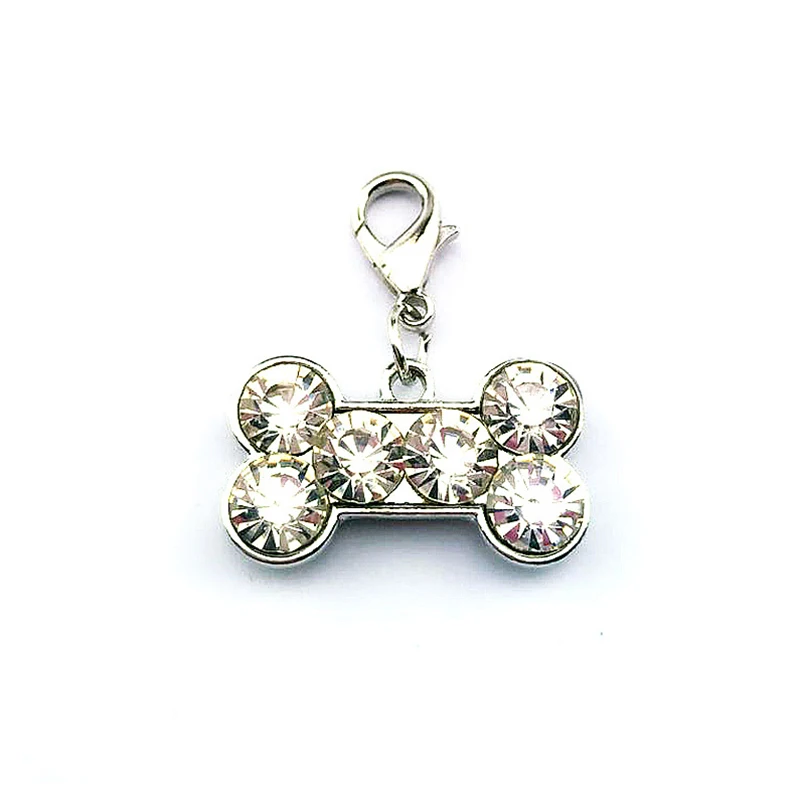 Pet кулон воротник для Товары собак кости горный хрусталь Bling CAT ошейник теги