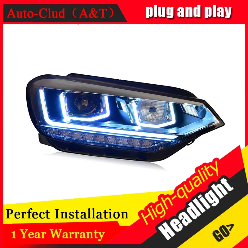 Автомобильный Clud автомобильный Стайлинг для VW Touran фары 2016 передняя фара led DRL