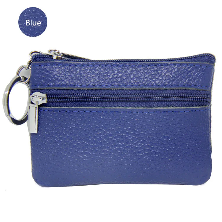 Blue XZXBBAG унисекс, модные кошельки из натуральной кожи на молнии для монет, женская сумка для денег, мужской кошелек для карт, Женский кошелек для мелочи, ключ, посылка XB496 - Цвет: Blue