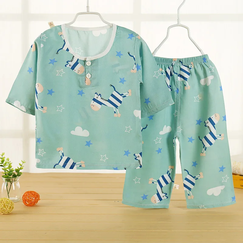 2019 г. Летний детский пижамный комплект детская одежда для сна в воздушном