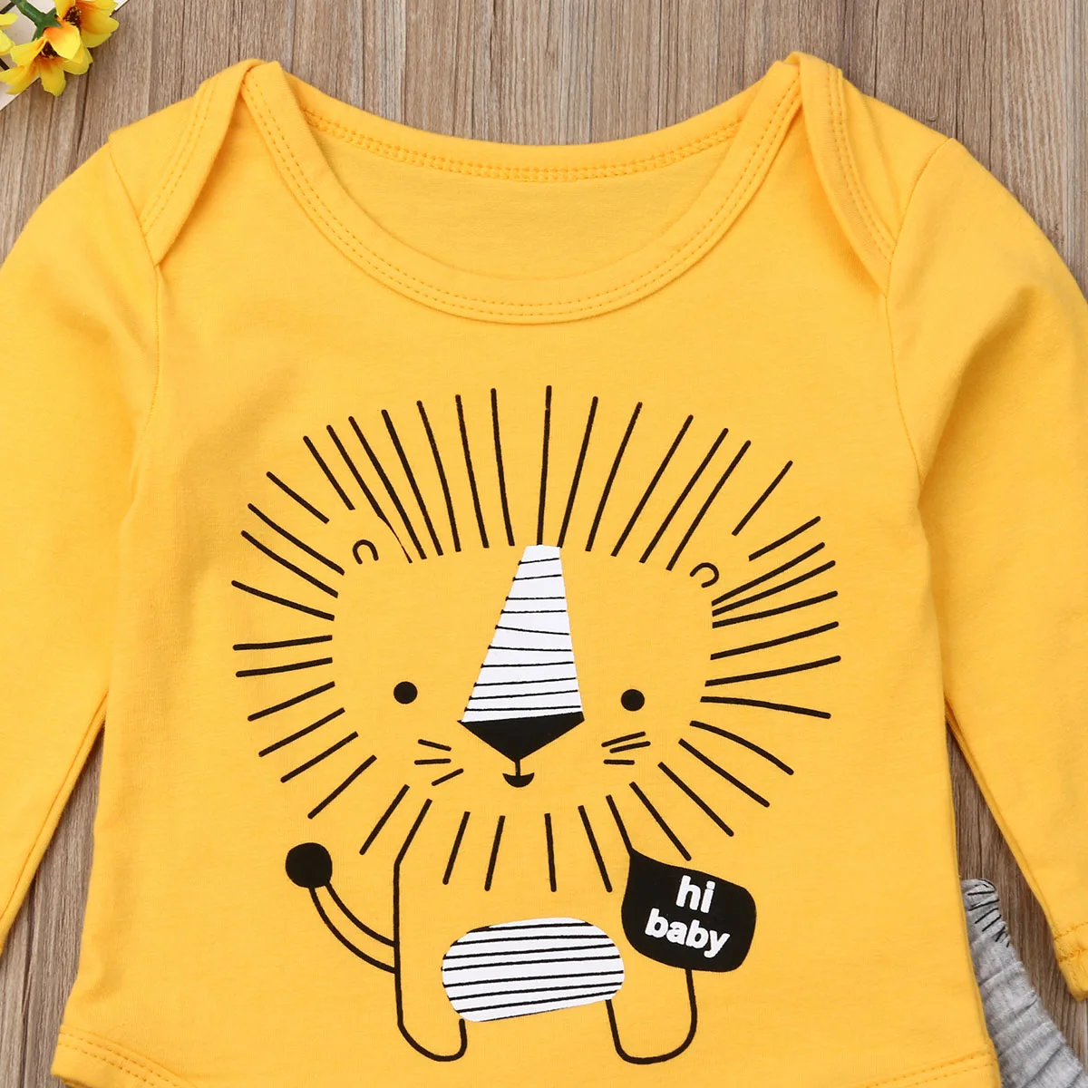 New Autumn Kids Baby Clothes Boy Lion King Print Long Sleeve Tops Romper Pants Hat 3PCS Casual Clothes Cartoon 0-3 Years