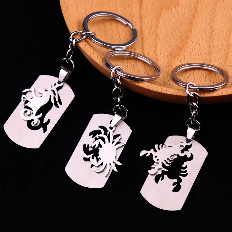 Металлический брелок для ключей мужской знак зодиака металлический из
