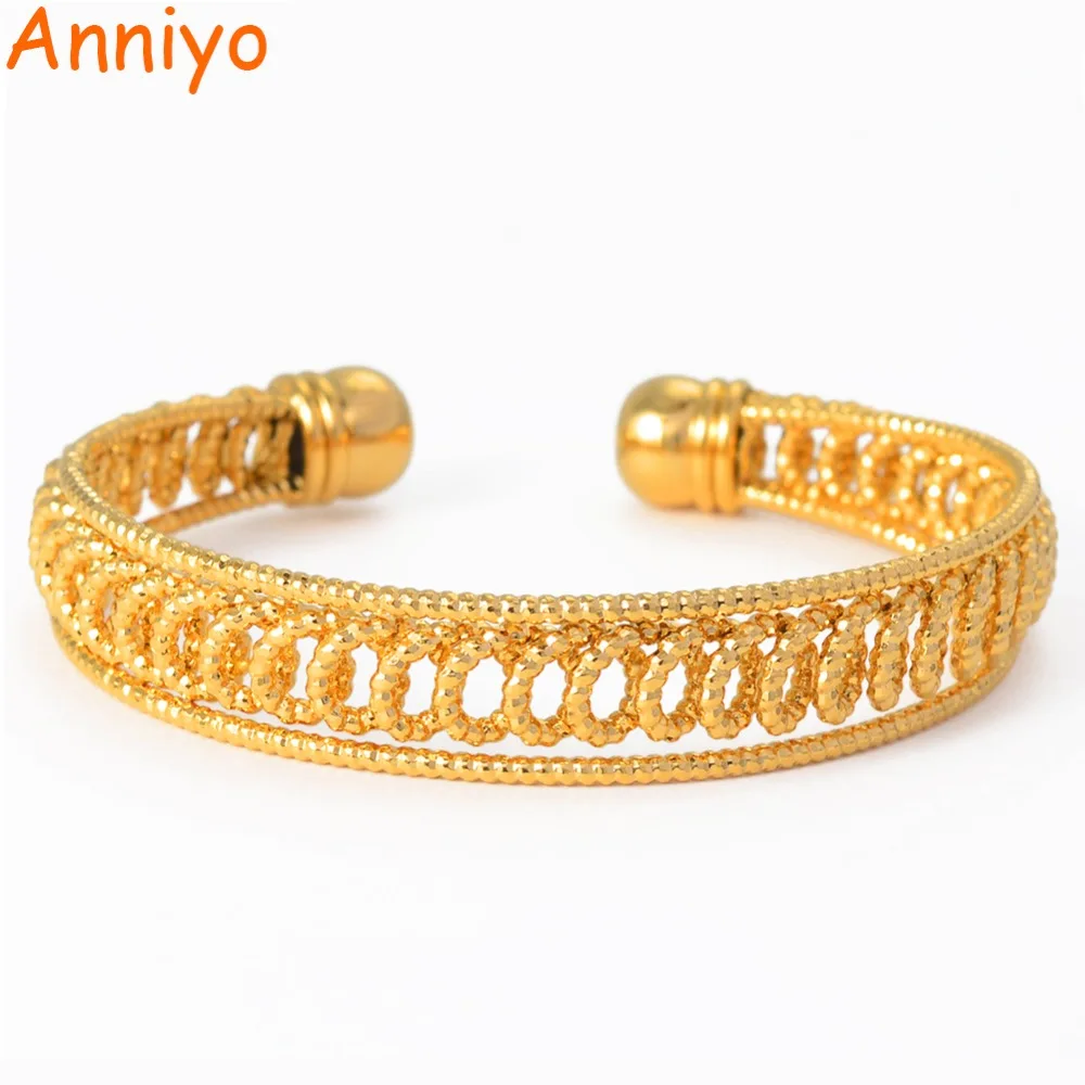 Anniyo 24K Дубай браслеты манжетного типа мама ювелирные изделия Эфиопии из