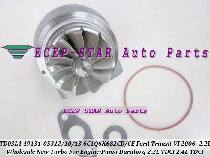 Бесплатная доставка турбо CHRA картридж TD03L4 49131 05312 6C1Q6K682CD 6C1Q6K682CE для Ford Tourneo Transit VI 2006