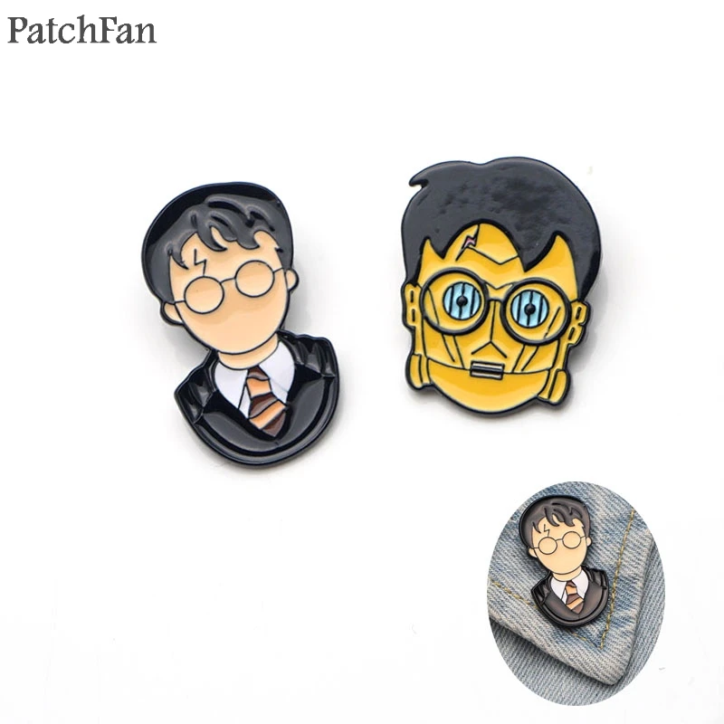 Patchfan робот роль в фильме C-3PO цинка значки в виде галстука рюкзак одежда броши для мужчин и женщин украшение на шляпку для значков медалей A0762