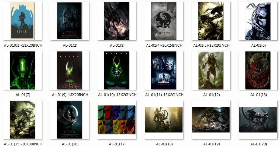 Alien vs Predator 3 художественный Шелковый плакат Принт 13x20 24x36 дюймов Классическая научная фантастика кино картина для гостиной настенный Декор 019