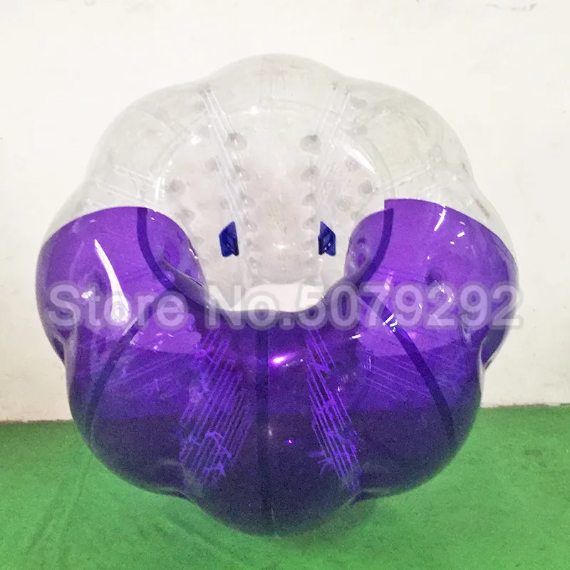 half purple Надувной бампер для тела мяч для взрослых 1,2 м диаметр бампер мяч ТПУ прозрачный пузырь футбол/Зорбинг мяч/пузырь костюмы - Цвет: half purple