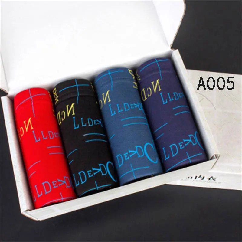 4pieces men's cotton plain underwear gift box four angle pure color pants wholesale | Мужская одежда