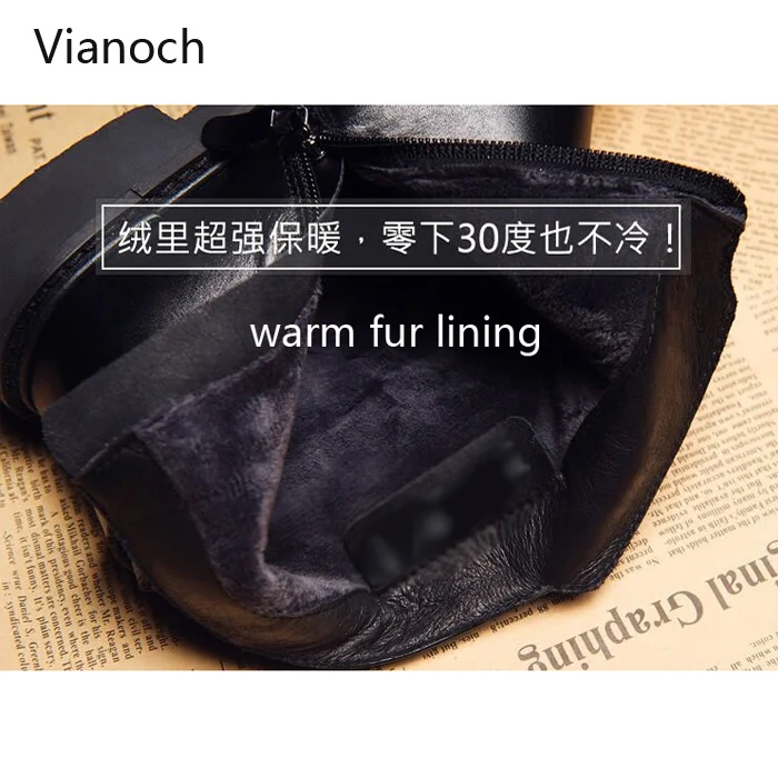 Vianoch/Новые Модные ботильоны; женская зимняя теплая обувь на высоком каблуке; Туфли-лодочки на платформе; женская обувь; wo1808148