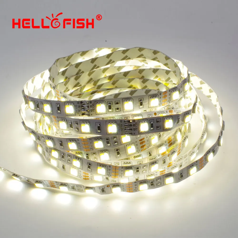 Hello рыбы 5 м 300 светодиодный 5050 полосы светильник DC 12 В белый и теплый двойной Цвет