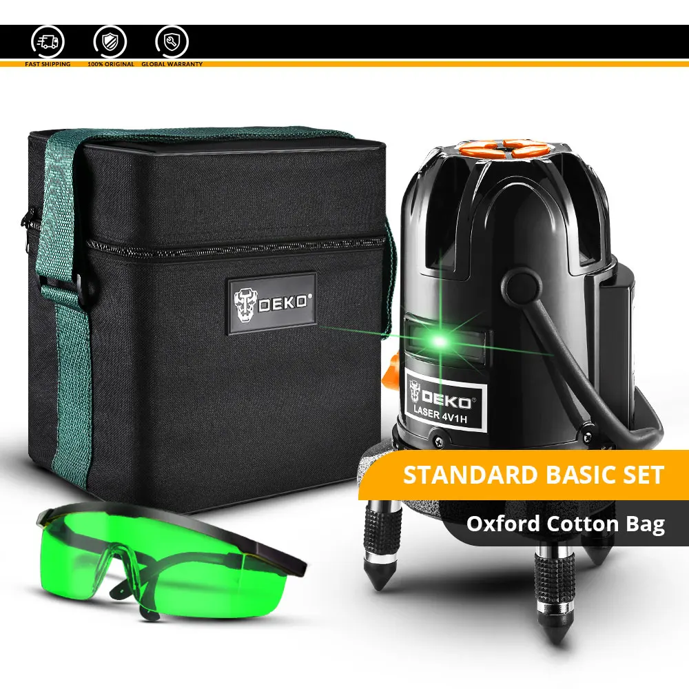 Oxford Bag Set DEKO DKLL501 самонивелирующаяся 5 линия 6 точек Горизонтальная и вертикальная зеленая лазерная линия 360 градусов регулировка лазерного уровня стандарт - Цвет: Oxford Bag Set