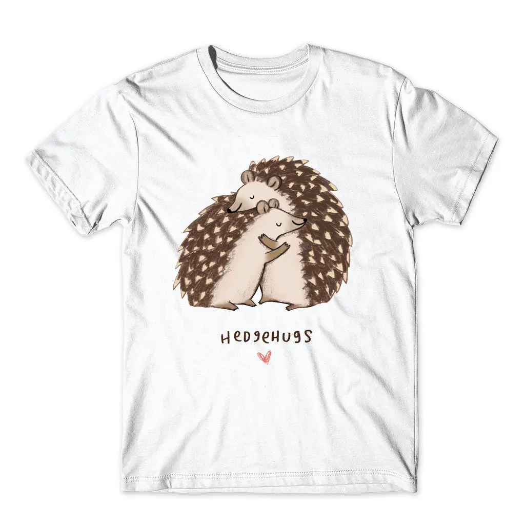 Новое поступление, Мужская/женская брендовая одежда, футболка с принтом «Hedgehog Hug», Повседневная футболка в стиле хип-хоп с круглым вырезом, забавные хипстерские крутые футболки - Цвет: a-L0724-A22