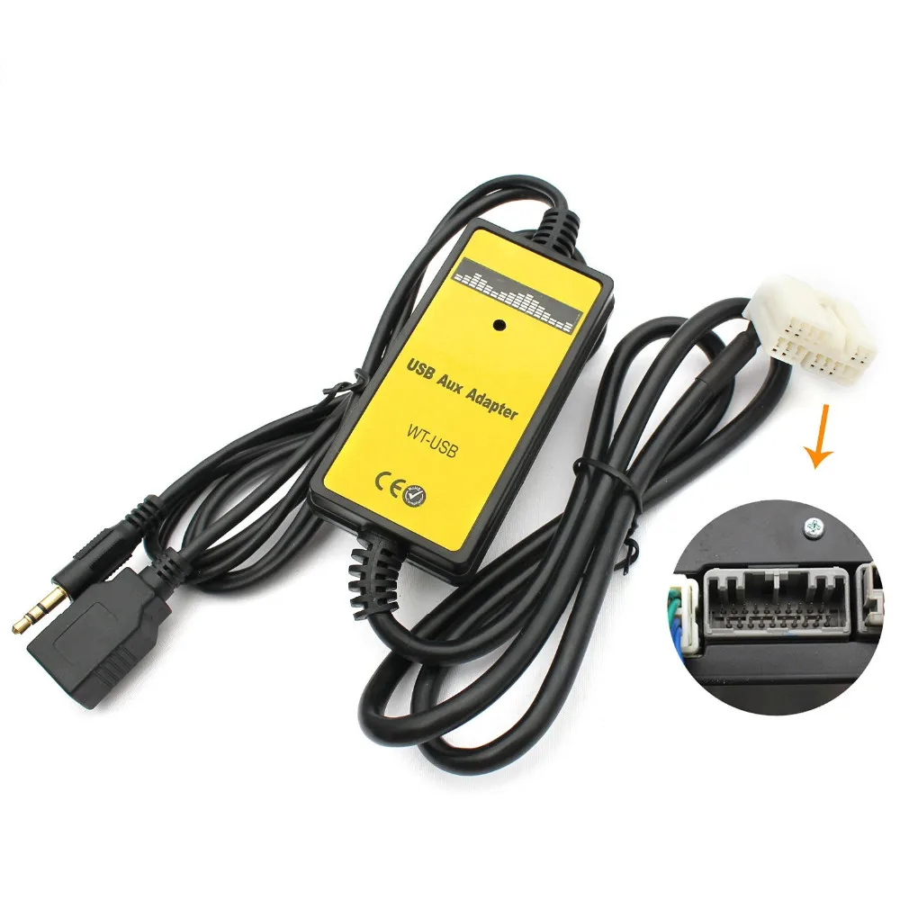 Moonet автомобильный аудио USB AUX адаптер 3,5 мм AUX Интерфейс cd-чейнджер для Honda Accord Pilot S2000 Civic CR-V QX003