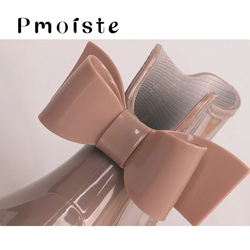 Женские резиновые сапоги Большие размеры 43 Модные однотонные водонепроницаемые