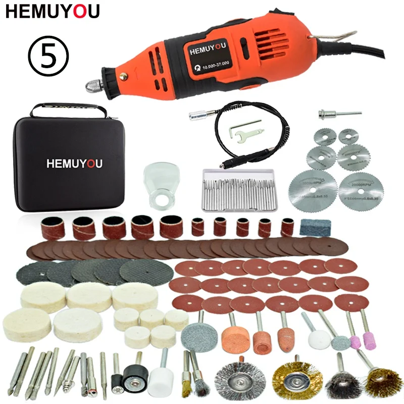 SET 5 Dremel стильная мини-дрель 180 Вт/400 Вт полировальная машина с переменной скоростью роторный инструмент с 105 шт. аксессуары для электроинструментов - Цвет: SET 5