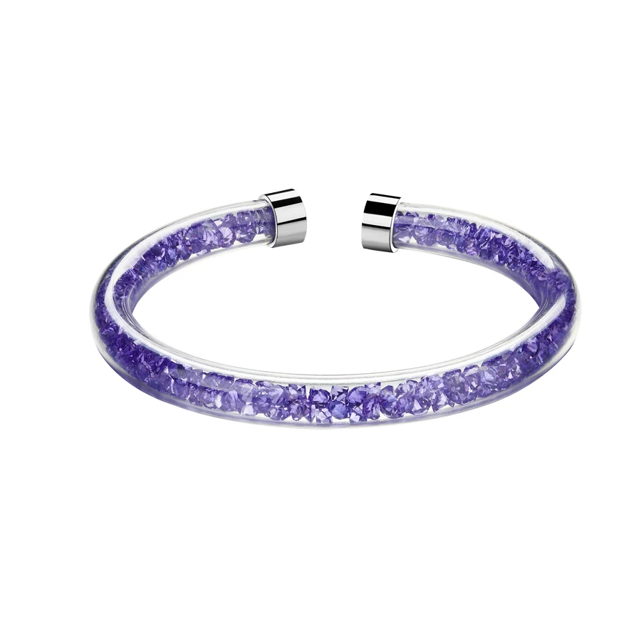 Malanda бренд Кристалл от Swarovski Модные прозрачные Magic Браслеты браслеты для Для женщин свадьбы украшения подарок - Окраска металла: purple