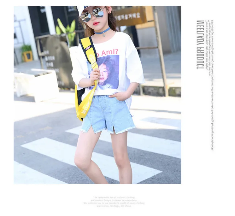 Джинсовые шорты для девочек Новинка лета 2019 детская одежда детские повседневные