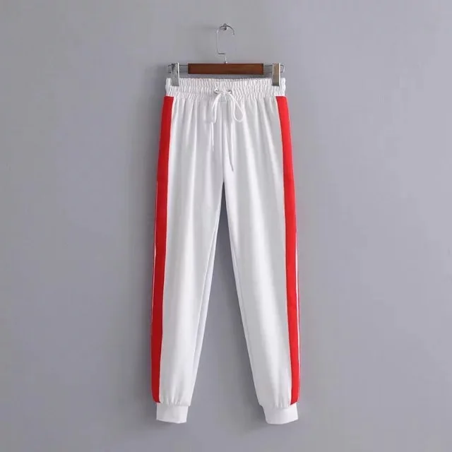 Женские шаровары в полоску повседневные свободные брюки с высокой талией на