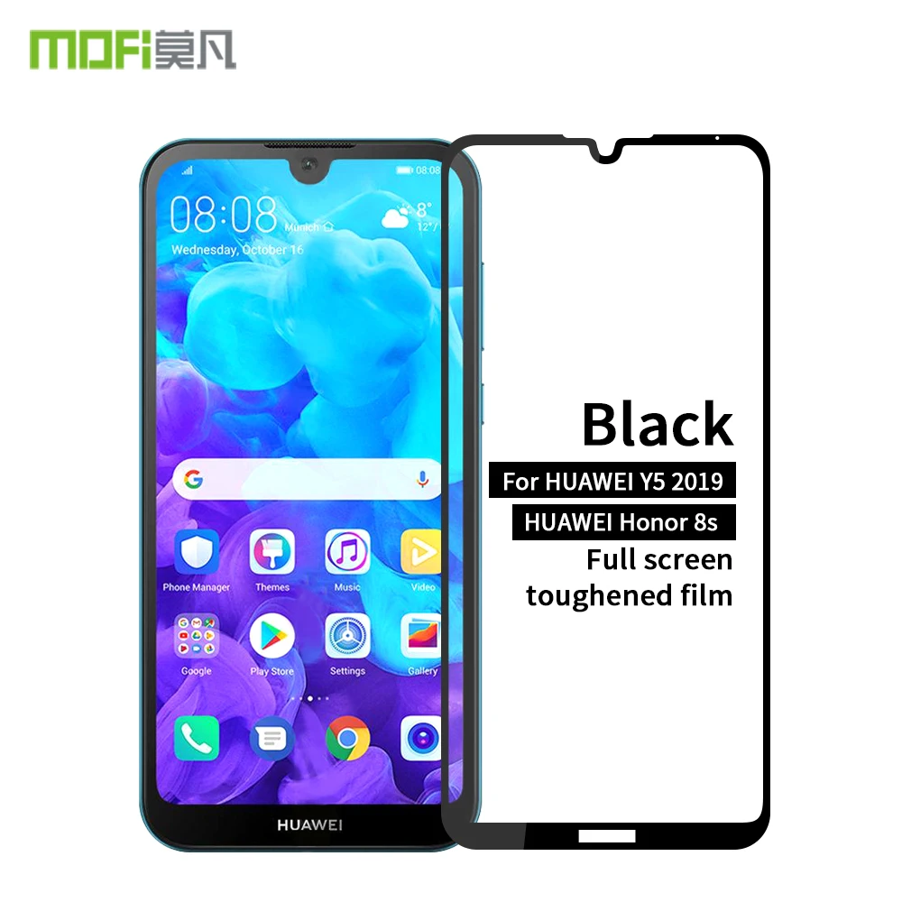 MOFi Huawei Y5 2019 закаленное стекло 2.5D полное покрытие Закаленное пленка для huawei Honor 8S