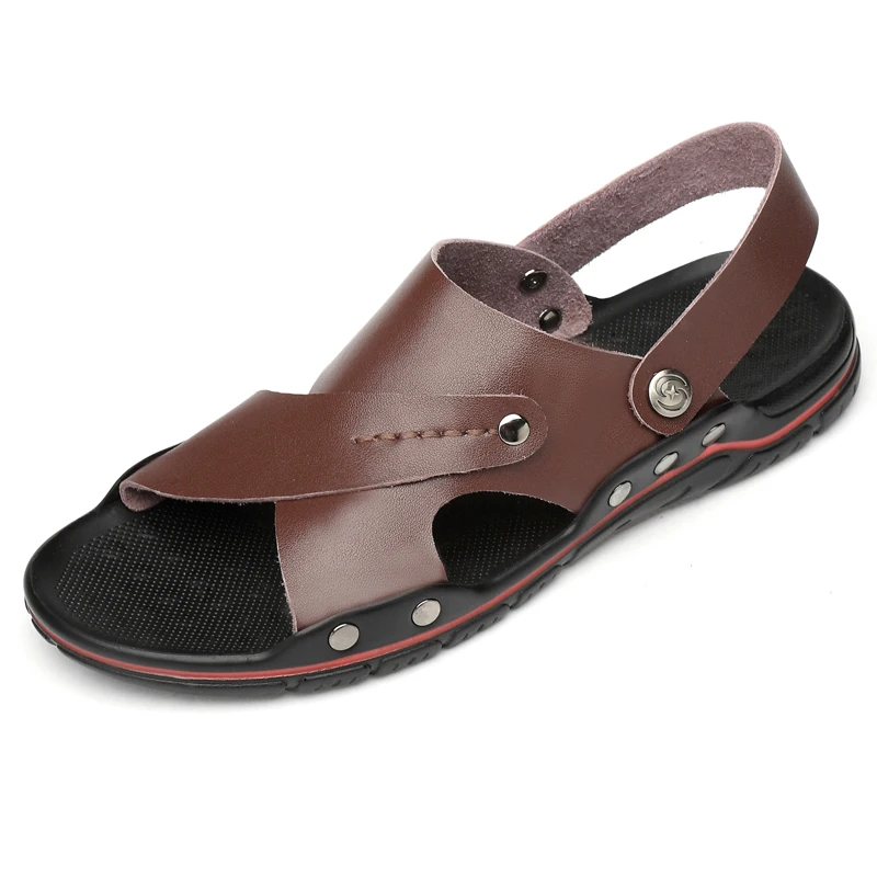 Сандалии AKZ мужские из натуральной кожи пляжные шлепанцы дышащая повседневная