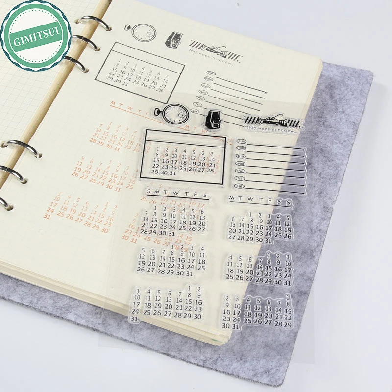 Вечный календари Дата прозрачный значок планировщик DIY силиконовые печать