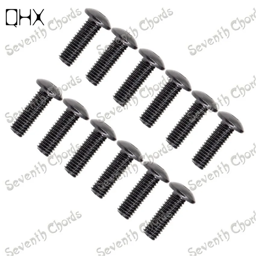 

60Pcs M5*17MM Tremolo Bridge Fine Tuning Screw Humbucker Pickup Polepiece Hex Screw for Guitar Black Mushroom head guitar parts