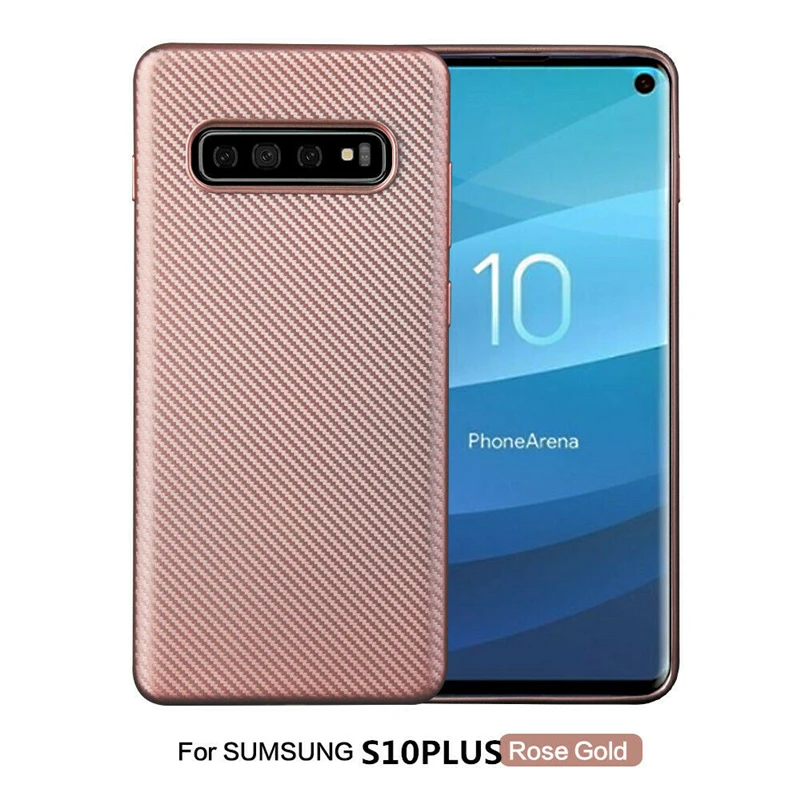 Противоударный бампер из углеродного волокна для Samsung Galaxy S10 прочный мягкий