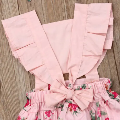 Baby Girl Clothes Newborn Baby Girl Cotton Floral Sleeveless Bodysuits Headband Summer Sleeveless Outfits 2pcs