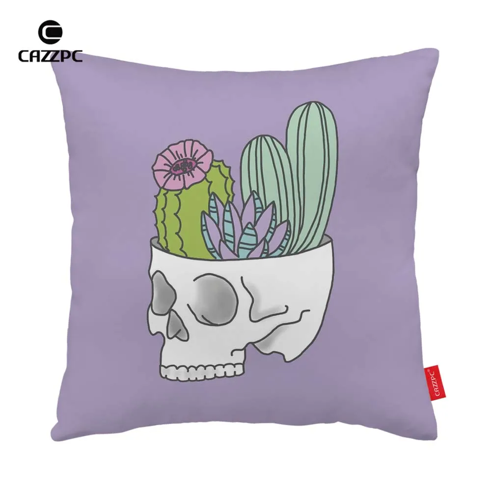Лаванда Фиолетовый Череп Кактус в горшке принтом автомобиля декоративные Пледы