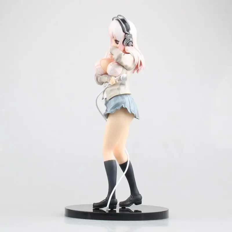 Аниме сексуальная фигура супер Sonico зима вер. Предварительно окрашенные ПВХ Фигурки Коллекционная модель игрушки куклы 27 см серые цвета