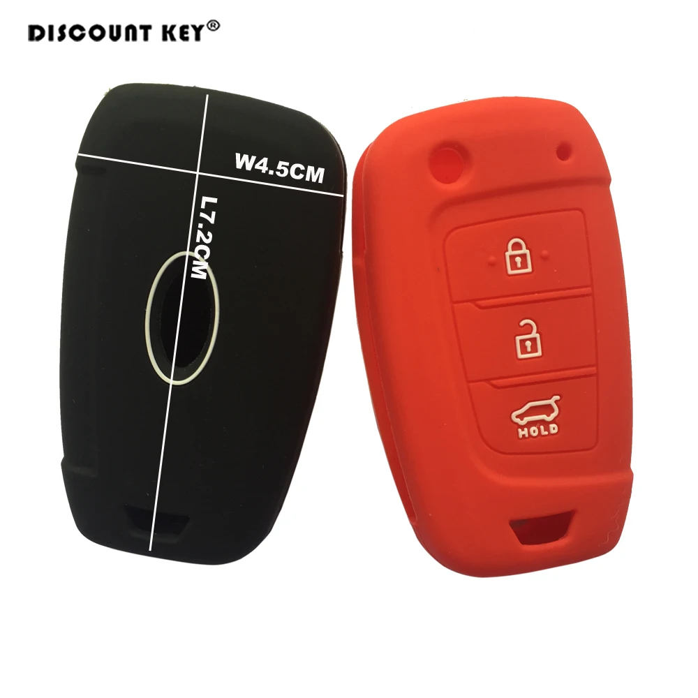 3 автомобильный ключ с кнопкой чехол силиконовый для ключей hyundai Elantra Solaris 2017 Tucson Key