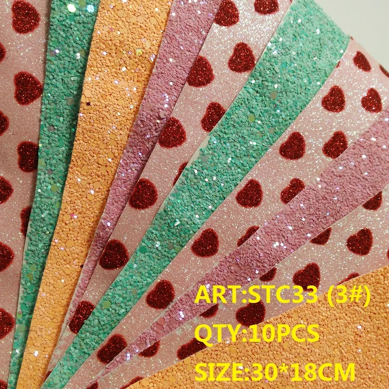 3 Прозрачный запас 1 комплект(10 шт.) 30X18 см Алиса блеск Cuero Sintetico блестящая кожа для DIY аксессуары для волос ремесло STC33 - Цвет: 3