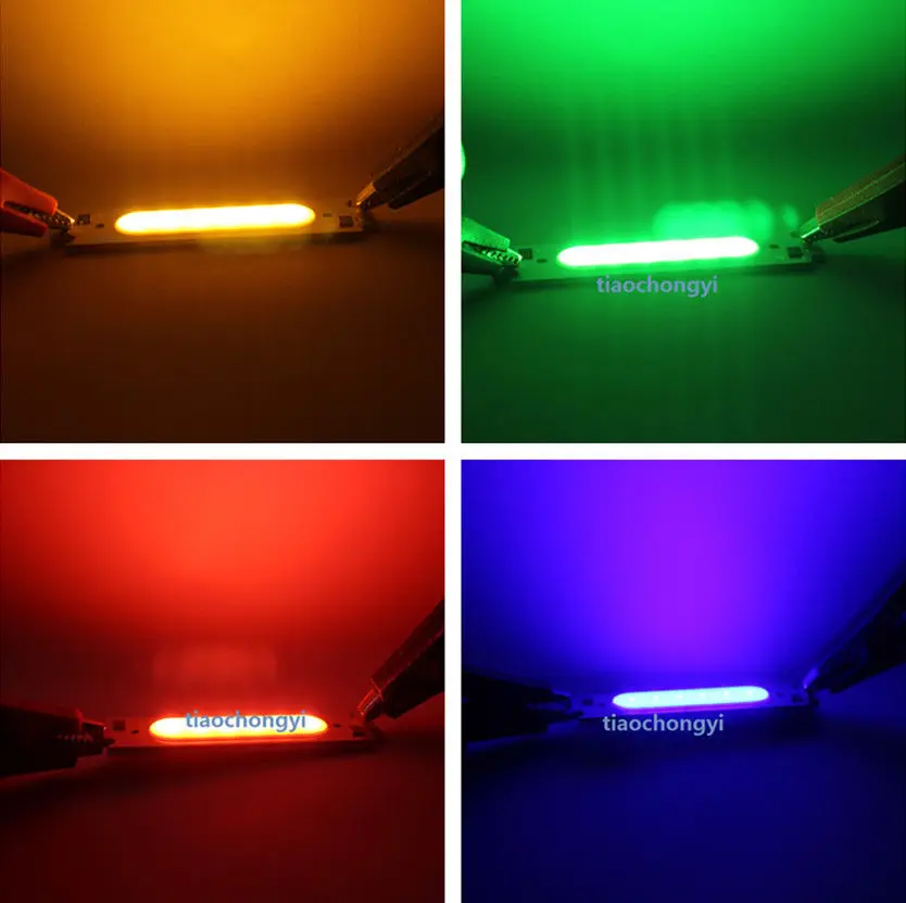 10 шт. 2 Вт 12 В белые красные зеленые синие светодиодные ленты COB высокой мощности